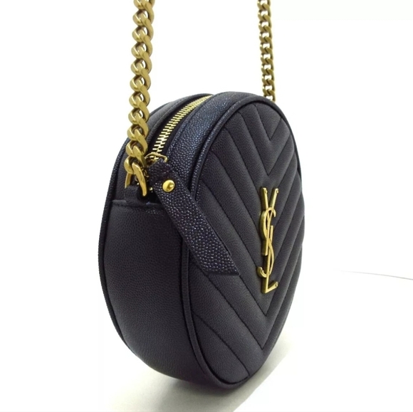 Auth SAINT LAURENT PARIS Vinyle  Black Leather Shoulder Bag - Picture 4 of 13